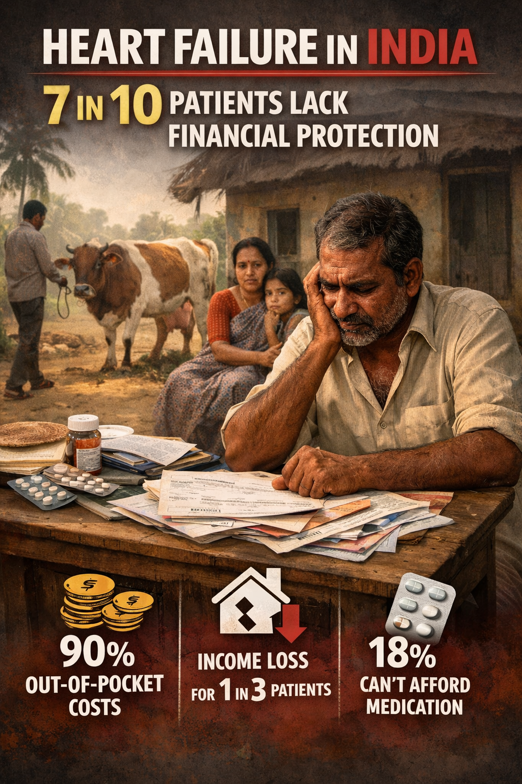 Seven in Ten Heart Failure Patients in India Lack Financial Protection, Study Finds